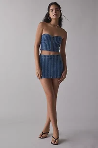 Abrand Petra Diamond Academia Denim Bustier Top