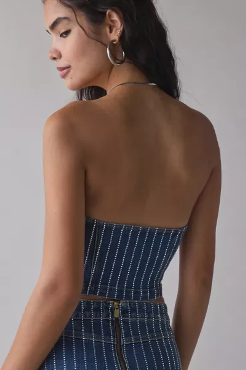 Abrand Petra Diamond Academia Denim Bustier Top