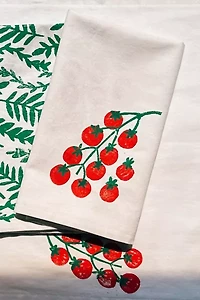 Julie Peach Block Printed Tomato Napkin Set