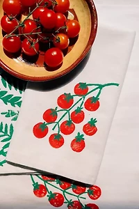 Julie Peach Block Printed Tomato Napkin Set