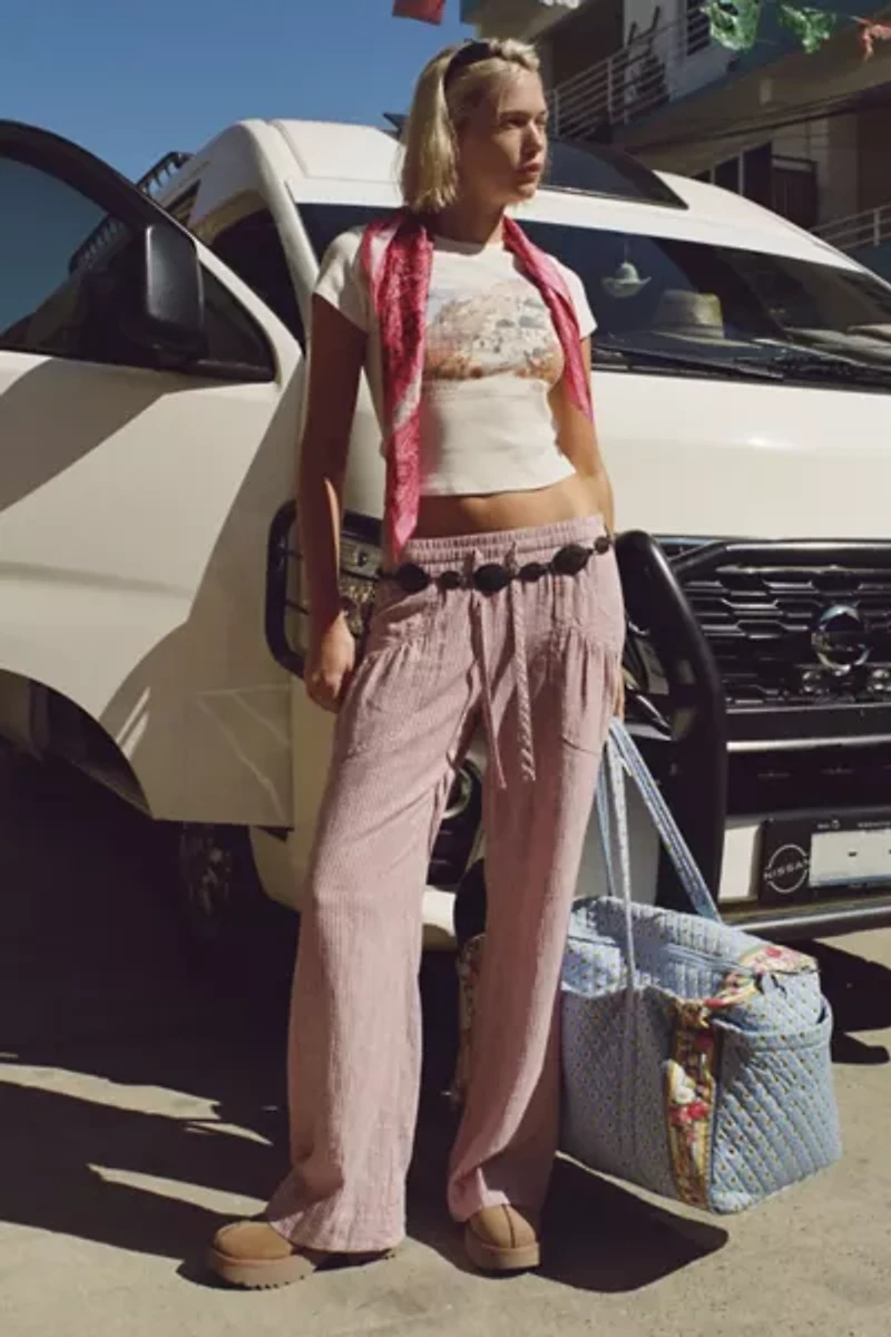 Kimchi Blue Simone Linen-Blend Flare Pant