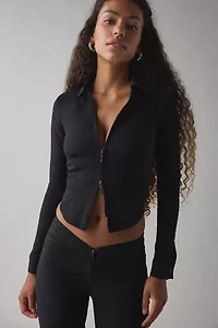 Silence + Noise Hailey Zip-Up Slim Shirt