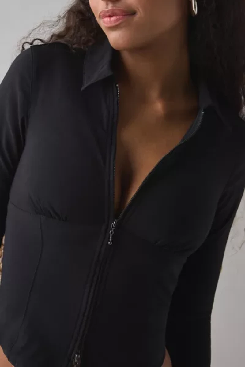 Silence + Noise Hailey Zip-Up Slim Shirt