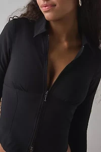 Silence + Noise Hailey Zip-Up Slim Shirt