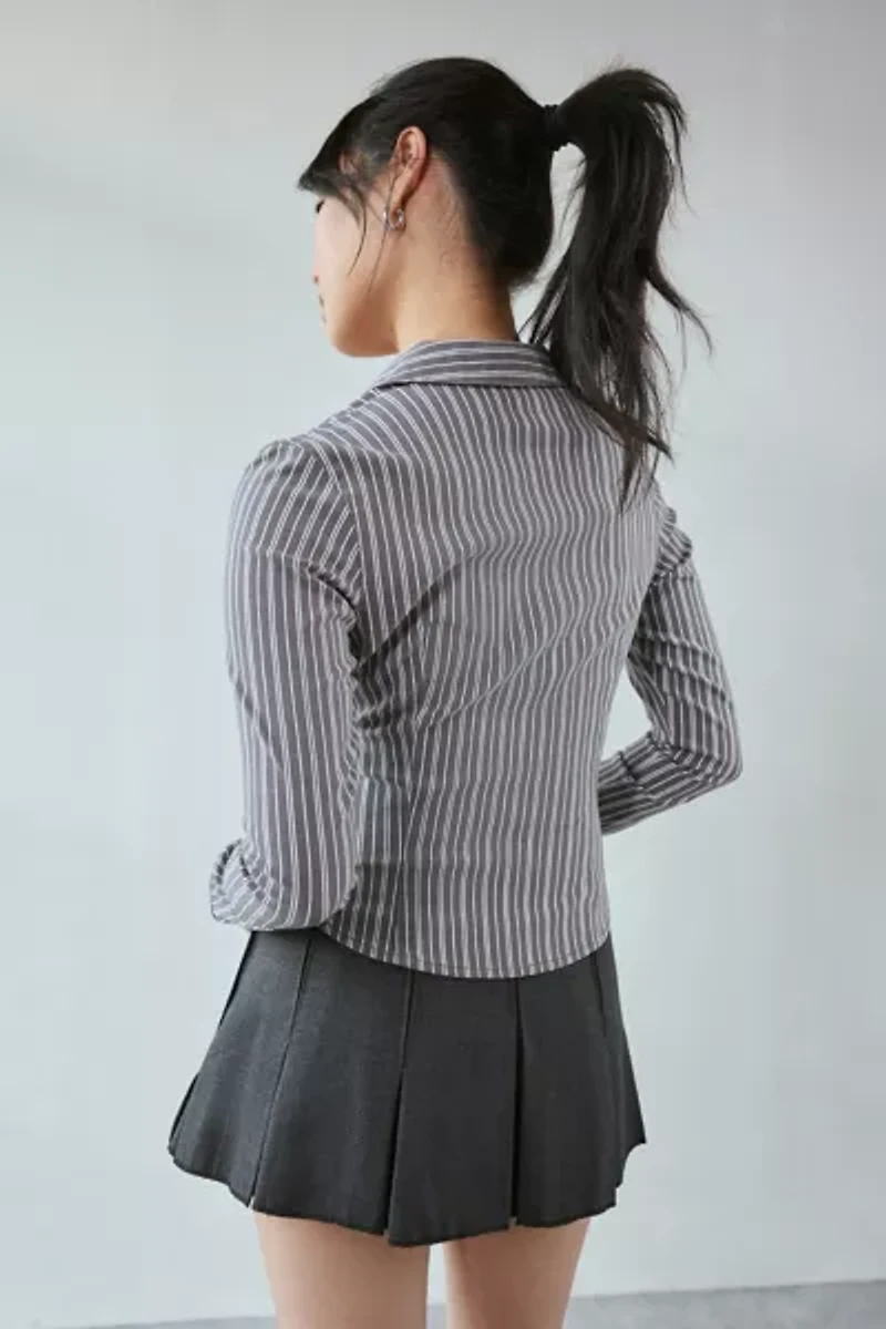 Silence + Noise Hailey Zip-Up Slim Shirt
