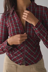 Silence + Noise Hailey Zip-Up Slim Shirt