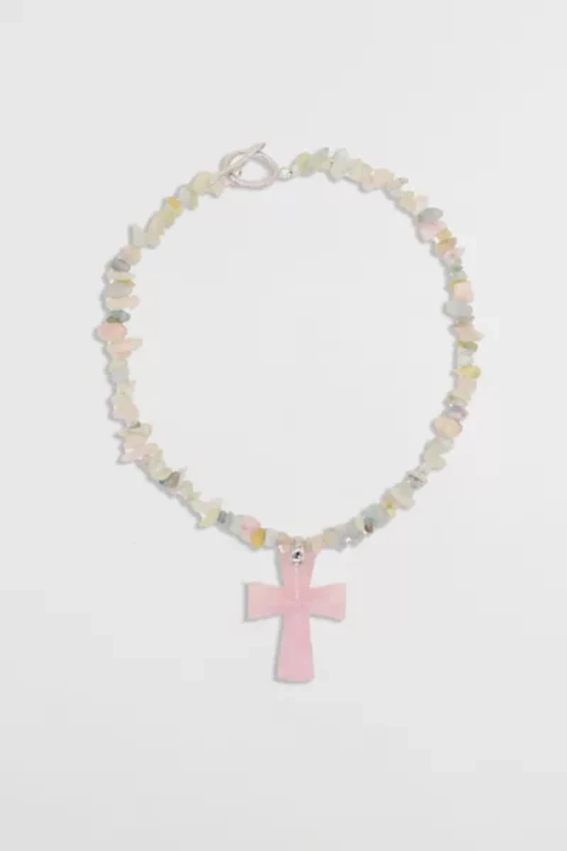 Velvet Luna Crystal Cross Necklace