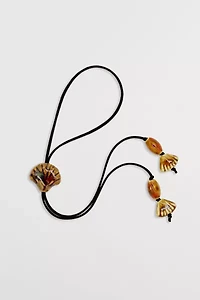 Velvet Luna Seashell Tie Suede Bolero Necklace