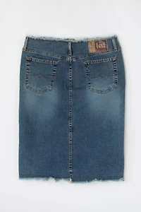 Vintage Y2k Raw-Edged Denim Midi Skirt
