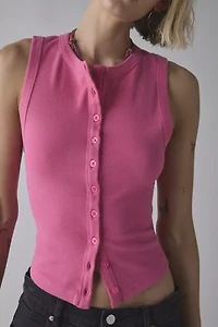 BDG Gigi Knit Button-Down Tank Top