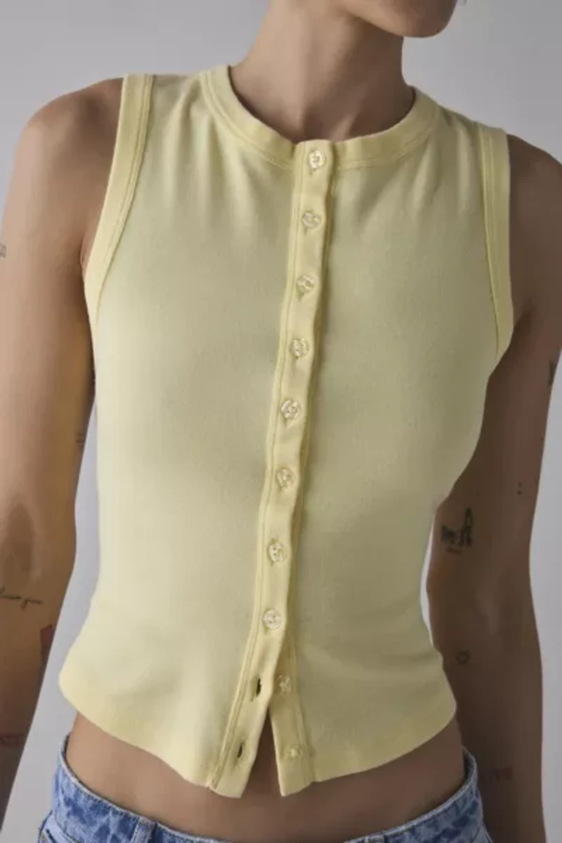 BDG Gigi Knit Button-Down Tank Top