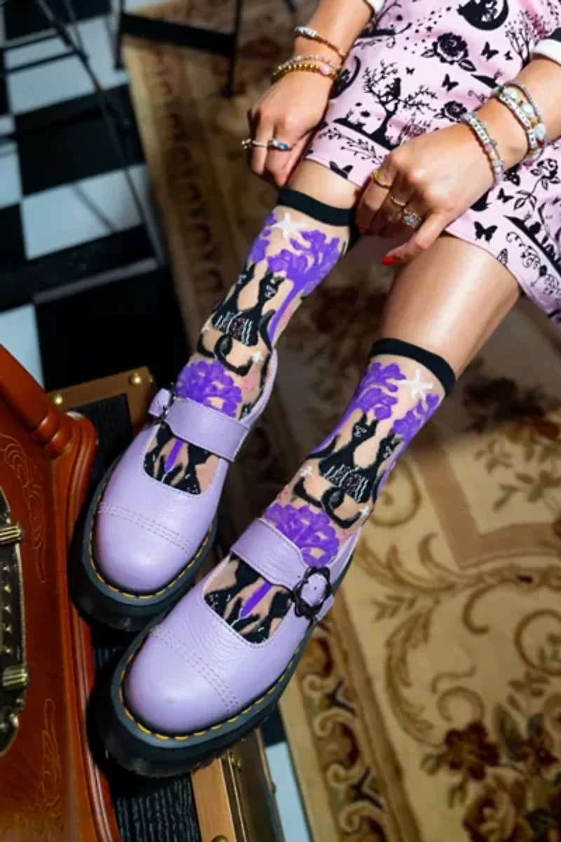 Sock Candy Nocturnal Cats Sheer Sock