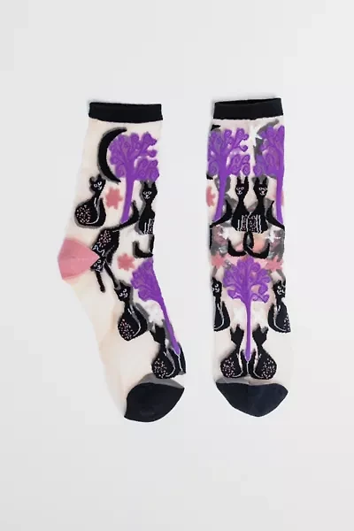 Sock Candy Nocturnal Cats Sheer Sock