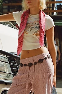 UO Too Perfect Santorini Graphic Baby Tee