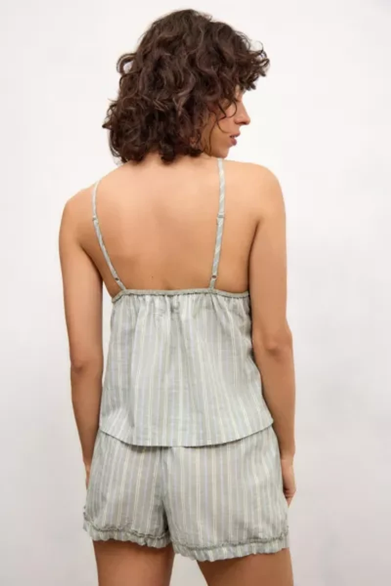 Out From Under Green Laundered Stripe Cami