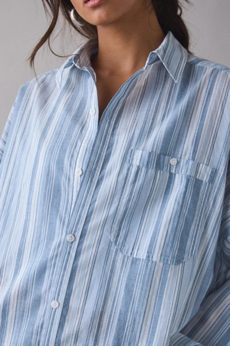 BDG Alex Breezy Cotton Oversized Button-Down Shirt