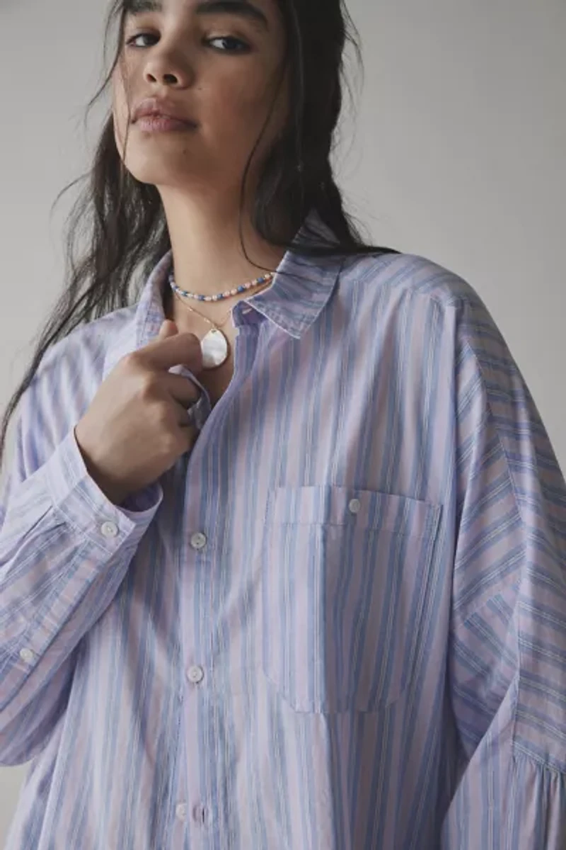 BDG Alex Breezy Cotton Oversized Button-Down Shirt