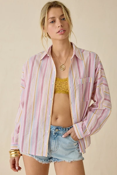 BDG Alex Breezy Cotton Oversized Button-Down Shirt
