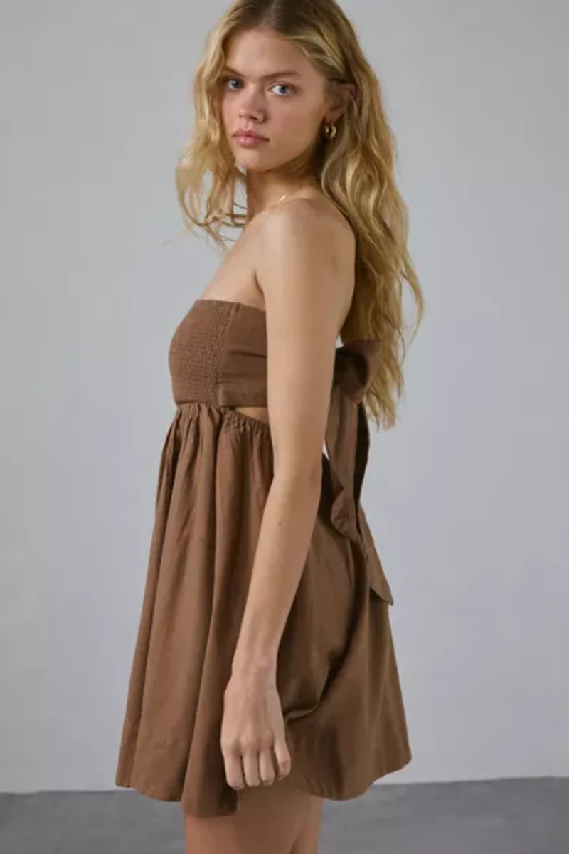 BDG Juliana Smocked Strapless Mini Dress