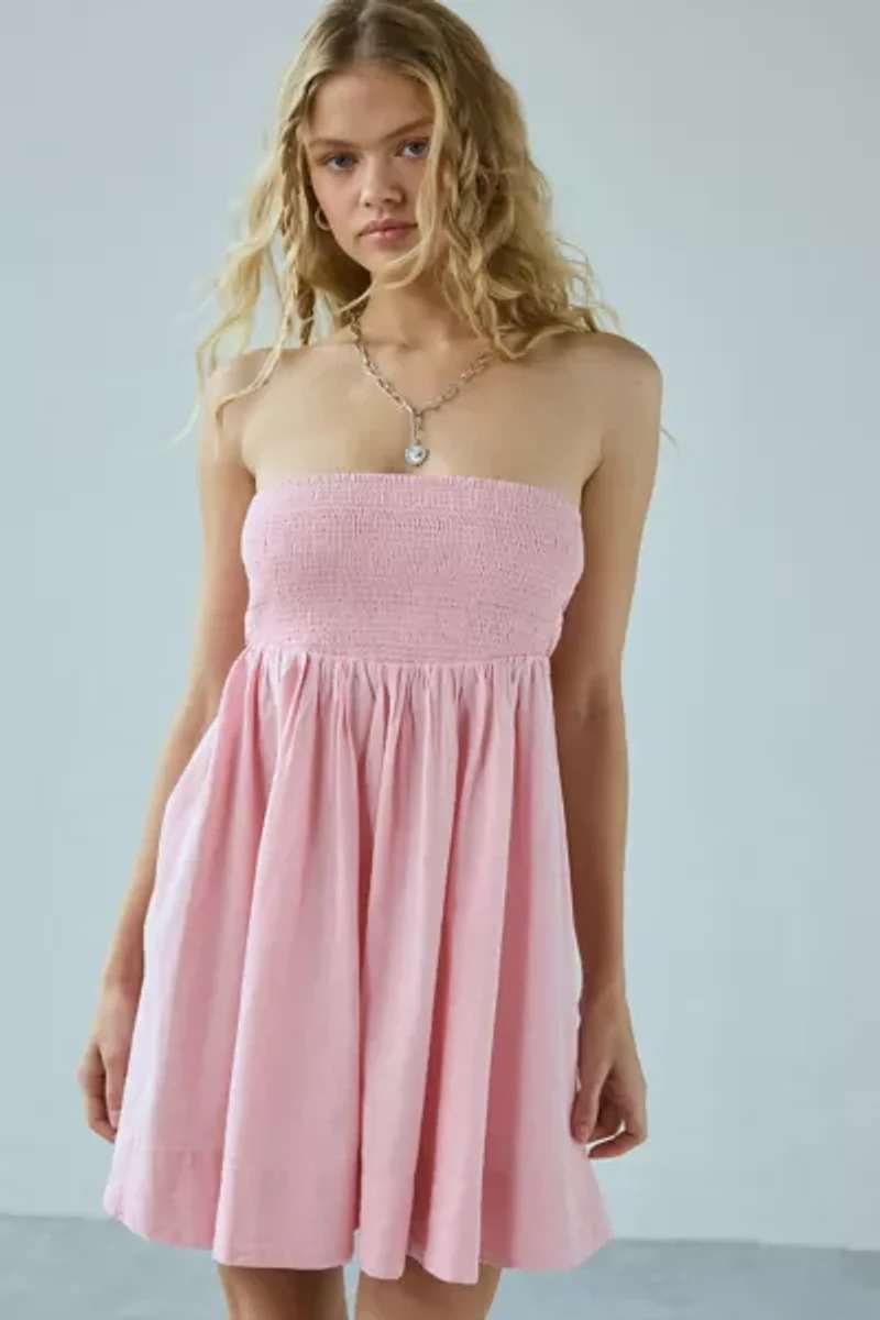 BDG Juliana Smocked Strapless Mini Dress