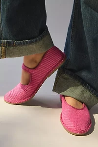 UO Madeline Raffia Mary Jane Ballet Flat