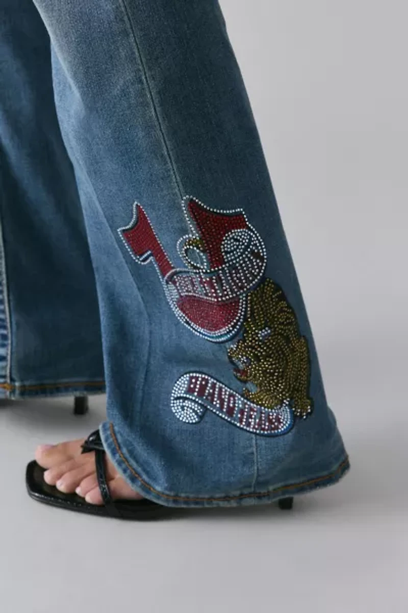 True Religion Tattoo Crystal Becca Mid-Rise Bootcut Jean