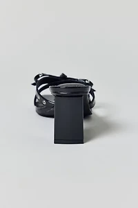 UO Charlie Rivet Bow Block Heel Sandal