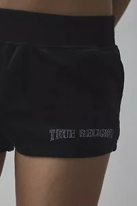 True Religion Velour Crystal Lips Hot Short