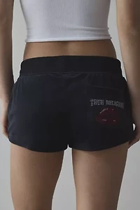 True Religion Velour Crystal Lips Hot Short
