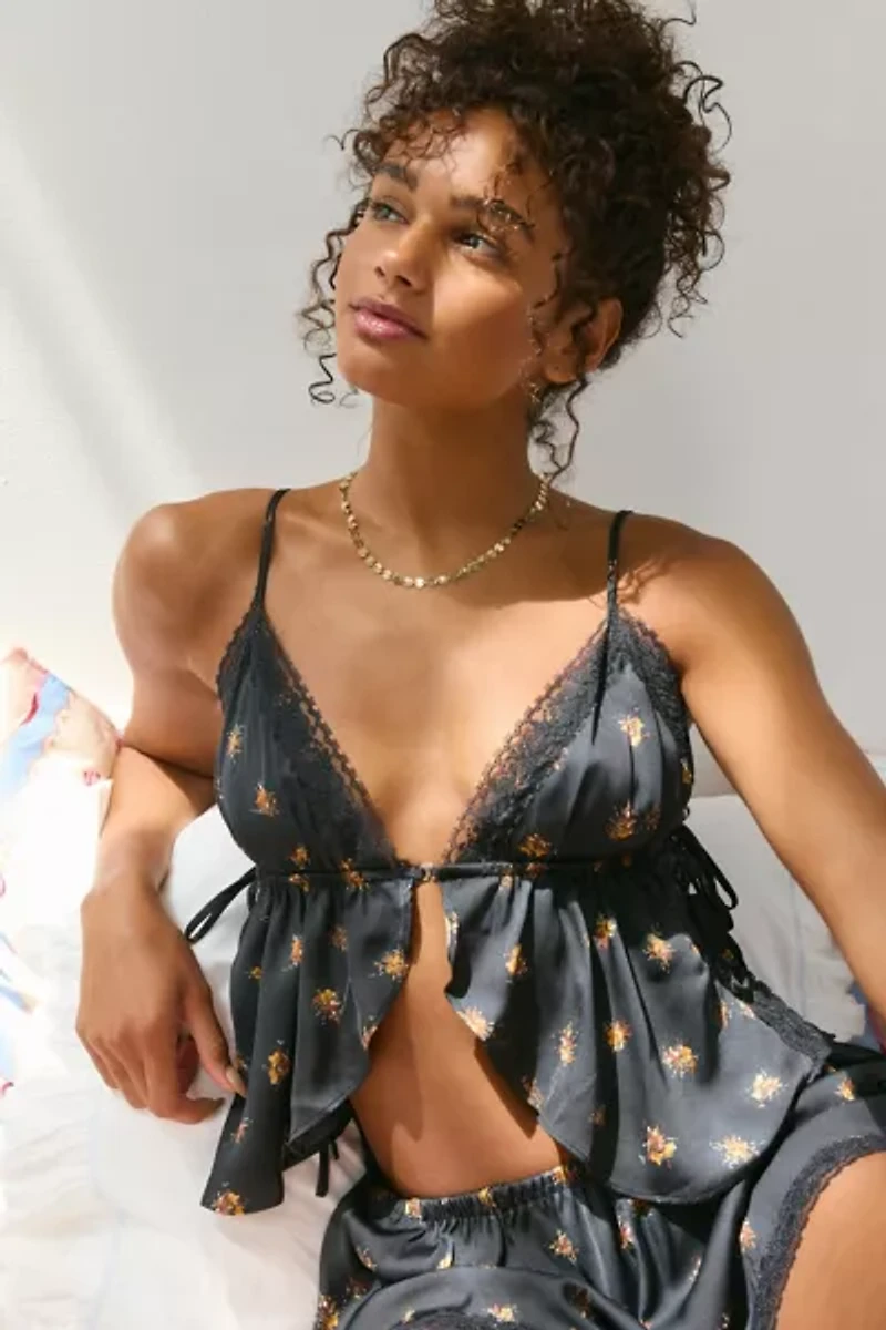 Out From Under Lola Satin Flyaway Cami & Micro Short Set