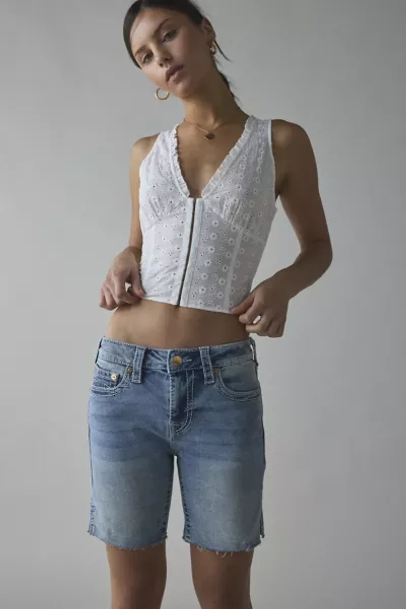 True Religion Mid-Rise Bermuda Slit-Hem Short