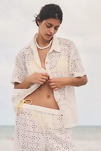 Billabong Eyelet Crush Short Sleeve Button-Down Shirt