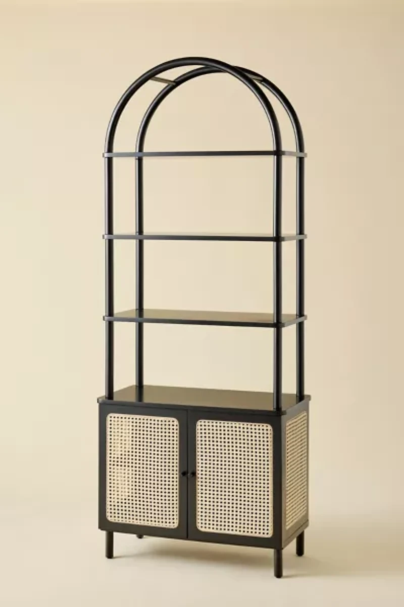 Liv Cane Paned Arch Storage Cabinet