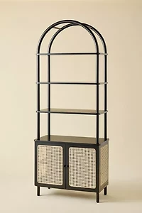 Liv Cane Paned Arch Storage Cabinet