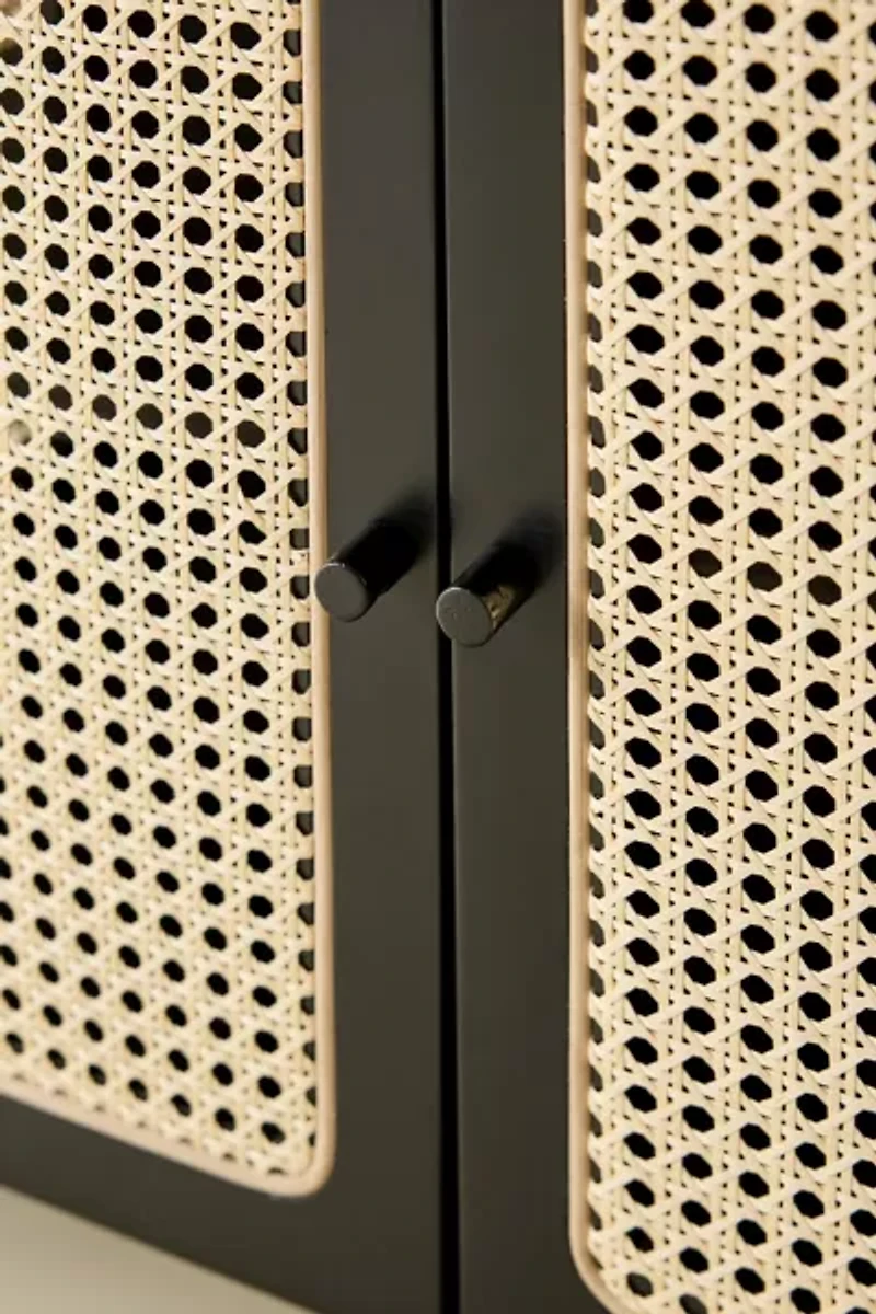 Liv Cane Paned Arch Storage Cabinet