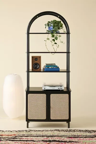 Liv Cane Paned Arch Storage Cabinet