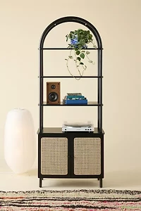 Liv Cane Paned Arch Storage Cabinet
