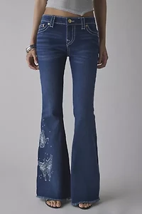 True Religion Joey Butterfly Big T Low-Rise Flare Jean