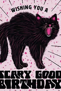 Boss Dotty Scary Cat Birthday Card