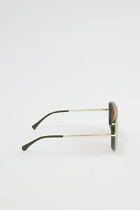 Arlo Flat Brim Aviator Sunglasses