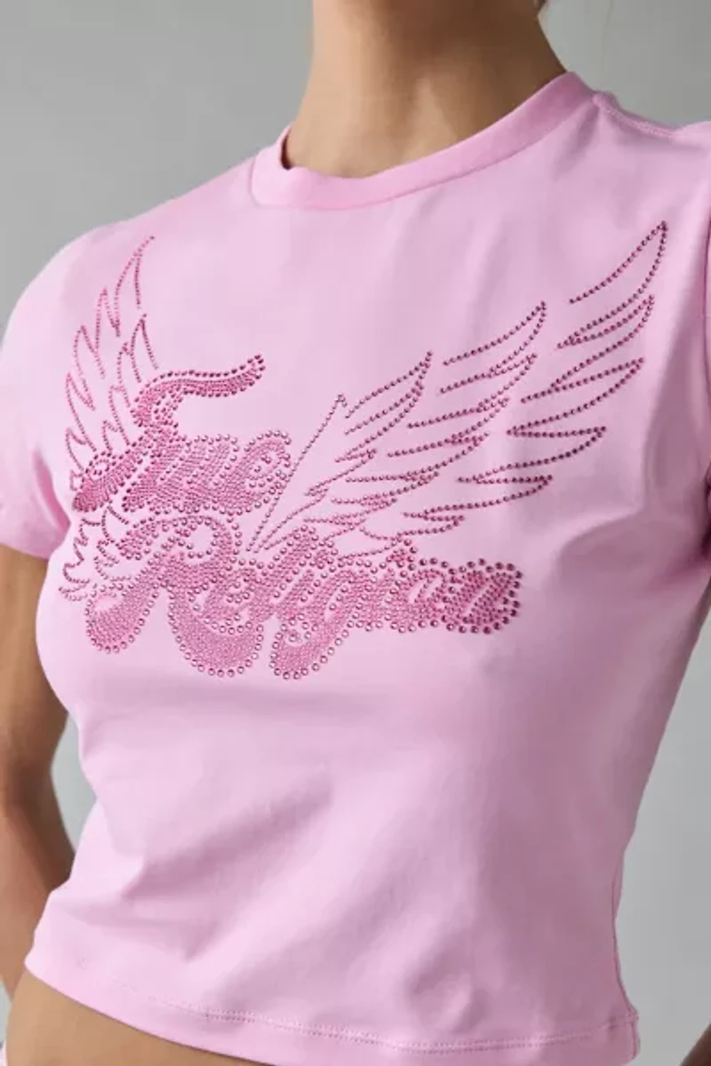 True Religion Crystal Wings Graphic Baby Tee