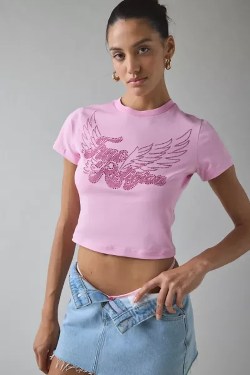 True Religion Crystal Wings Graphic Baby Tee