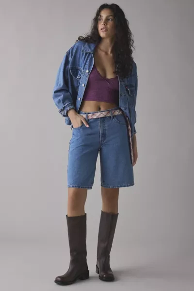 Out From Under Bella Seamless Knit Lace Trim Scoop Neck Crop Tee