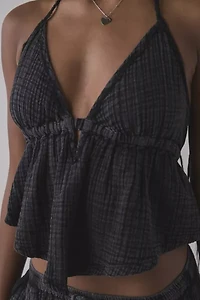 Out From Under Ocean Air Gauze Halter Babydoll Cami