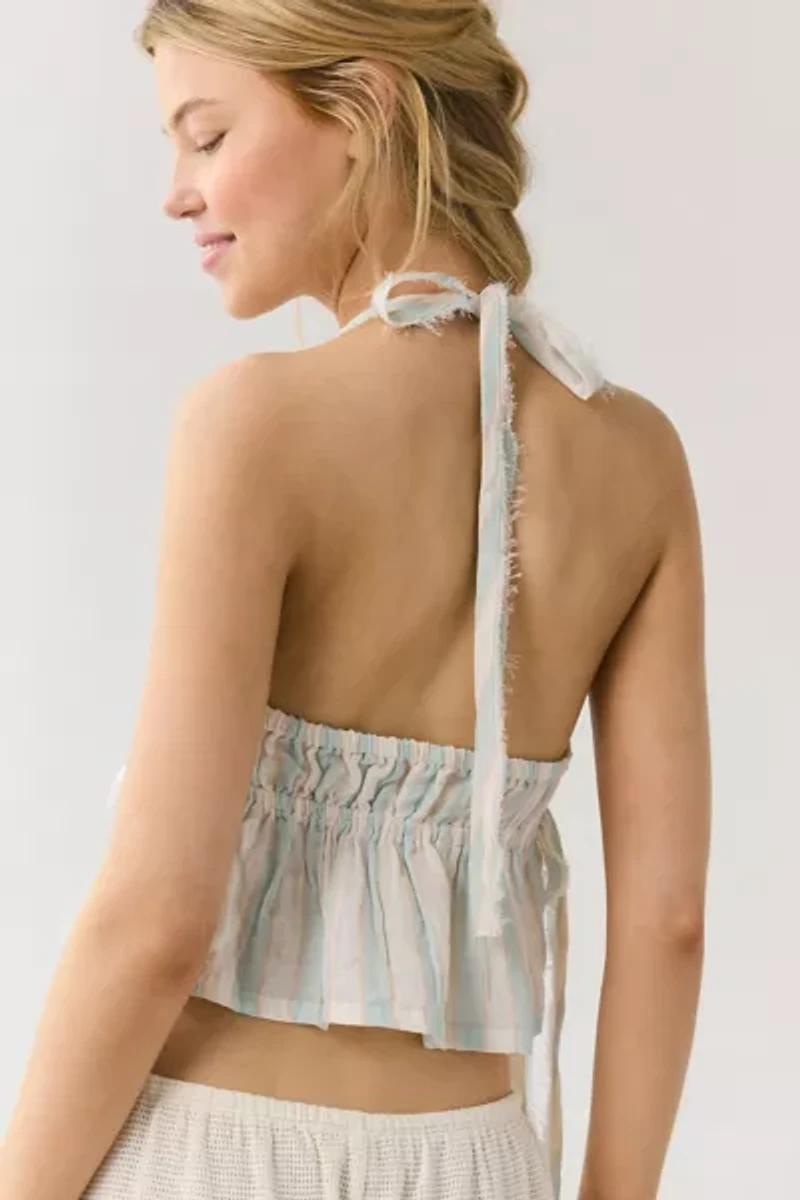 Out From Under Ocean Air Gauze Halter Babydoll Cami