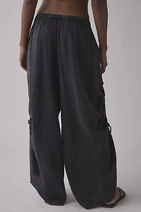 Out From Under Ocean Air Cinched Wide-Leg Gauze Pant
