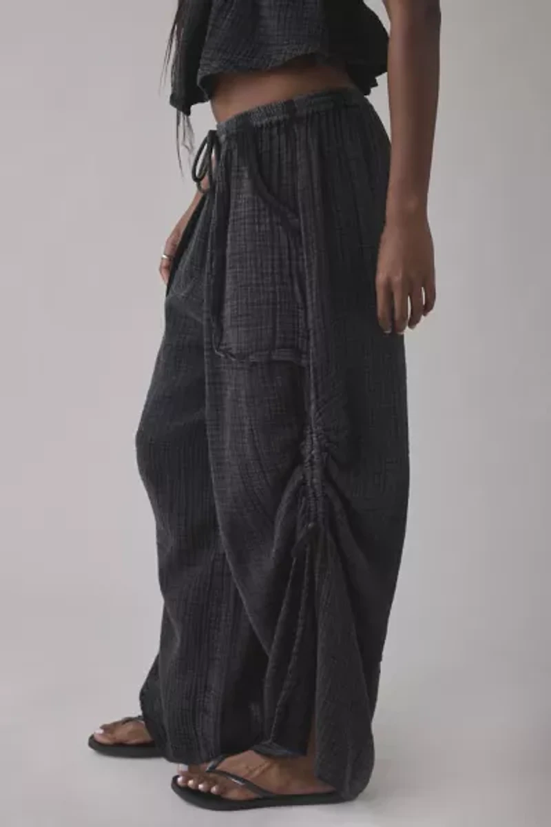 Out From Under Ocean Air Cinched Wide-Leg Gauze Pant