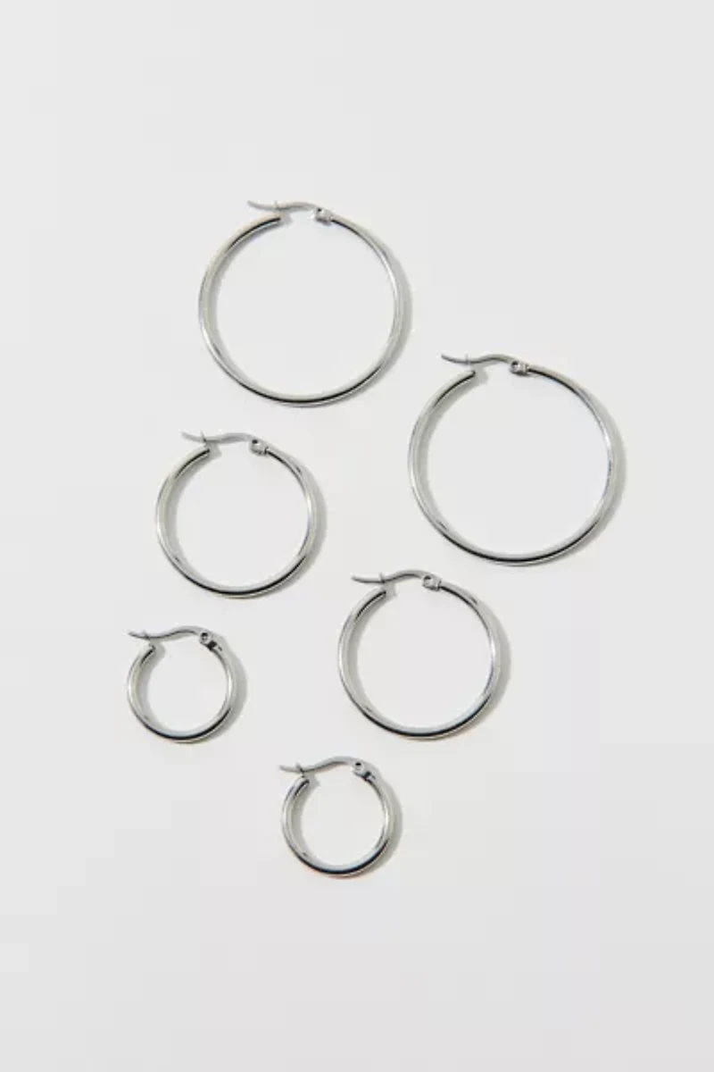 Waterproof Thin Hoop Earrings Set