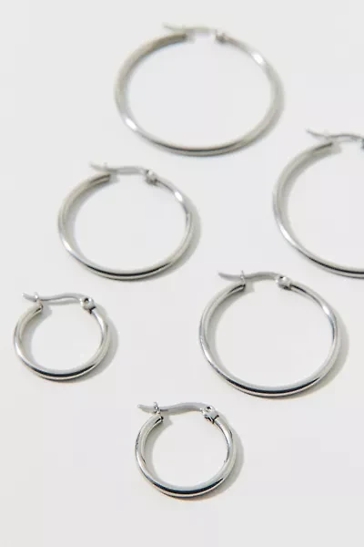 Waterproof Thin Hoop Earrings Set