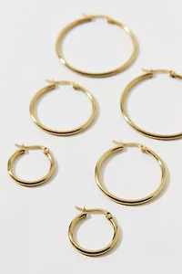 Waterproof Thin Hoop Earring Set